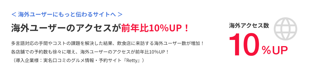 海外ユーザーのアクセスが前年比10％UP！